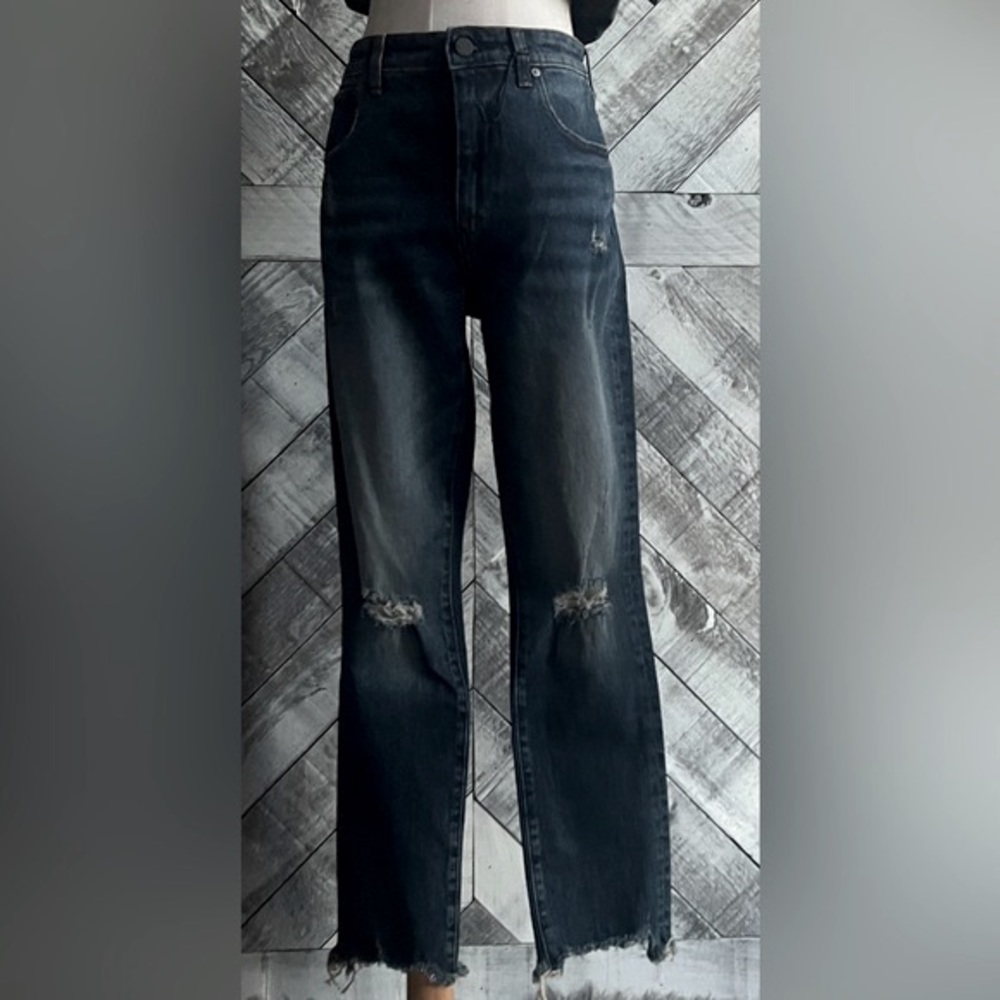 HALE By AG NADINE HIGH RISE DISTRESSED STRAIGHT LEG JEAN - Picture 3 of 12